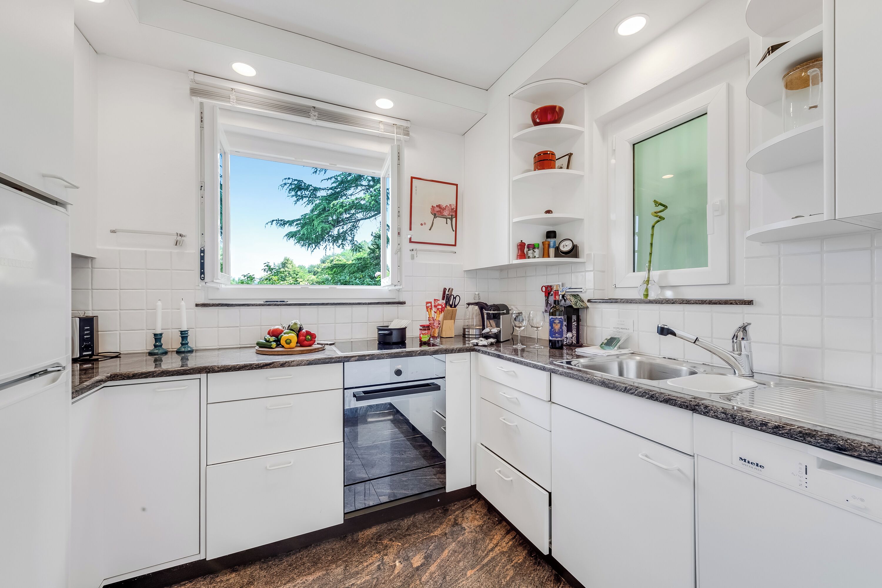 Fridge, oven, stovetop, dishwasher