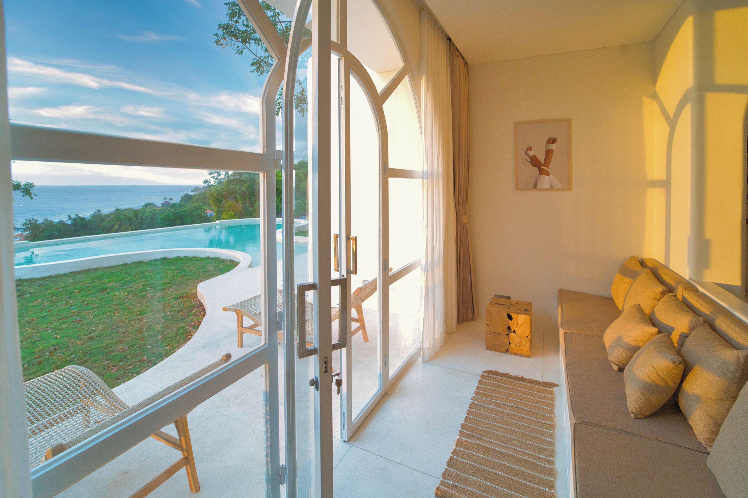 Luxury-Villa, 2 Schlafzimmer, Meerblick | Verdunkelungsvorhänge, WLAN