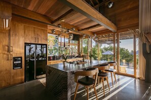 Luxury Villa, 2 Bedrooms, Patio, Ocean View | Private kitchen | Fridge, microwave, oven, stovetop