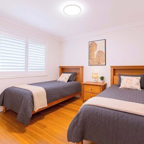 2 bedrooms, iron/ironing board, travel cot, WiFi