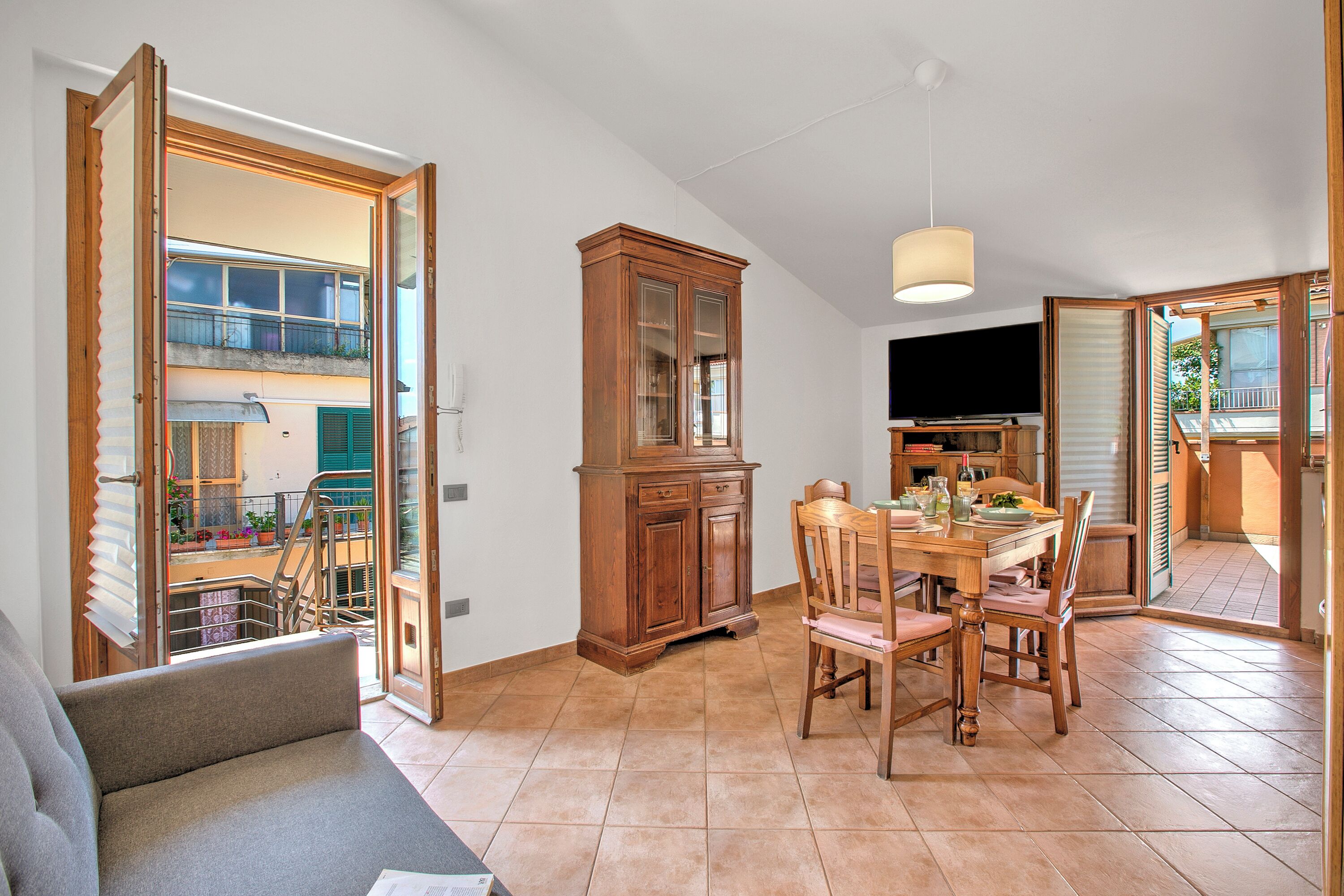 21-inch flat-screen TV with cable channels