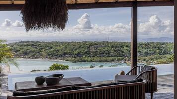 Villa, 3 chambres, vue mer | Coin séjour