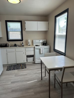 Microwave, oven, stovetop, paper towels