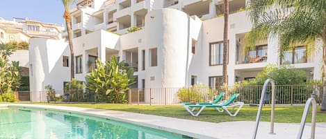 Family Apartment, Multiple Bedrooms, Mountainside (Mijas Golf 1-Bedr, Terrace & shared) | Pool | Seasonal outdoor pool