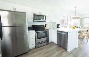 Fridge, microwave, coffee/tea maker