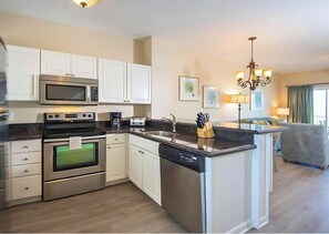 Fridge, microwave, coffee/tea maker