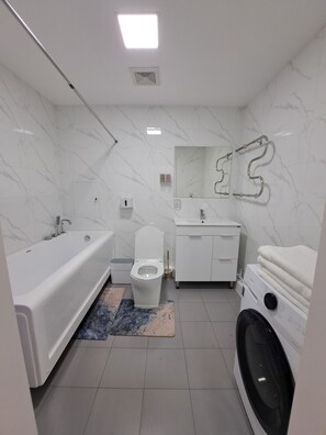 Towels, soap, toilet paper - 43 New Spacious Penthouse (Ulaanbaatar)