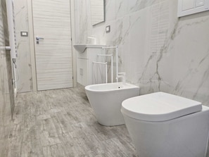 Dusche, Haartrockner, Bidet, Handtücher