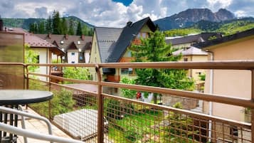 Habitación doble, balcón, vistas a la montaña | Tabla de planchar con plancha