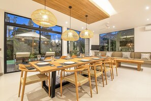 Dining - Luxury 5BR Retreat, 400m from Café Del Mar Shore (Canggu)