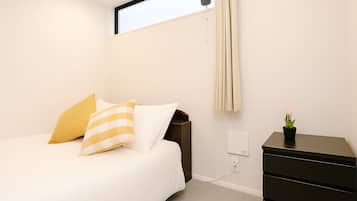 Desk, laptop workspace, blackout drapes, free WiFi