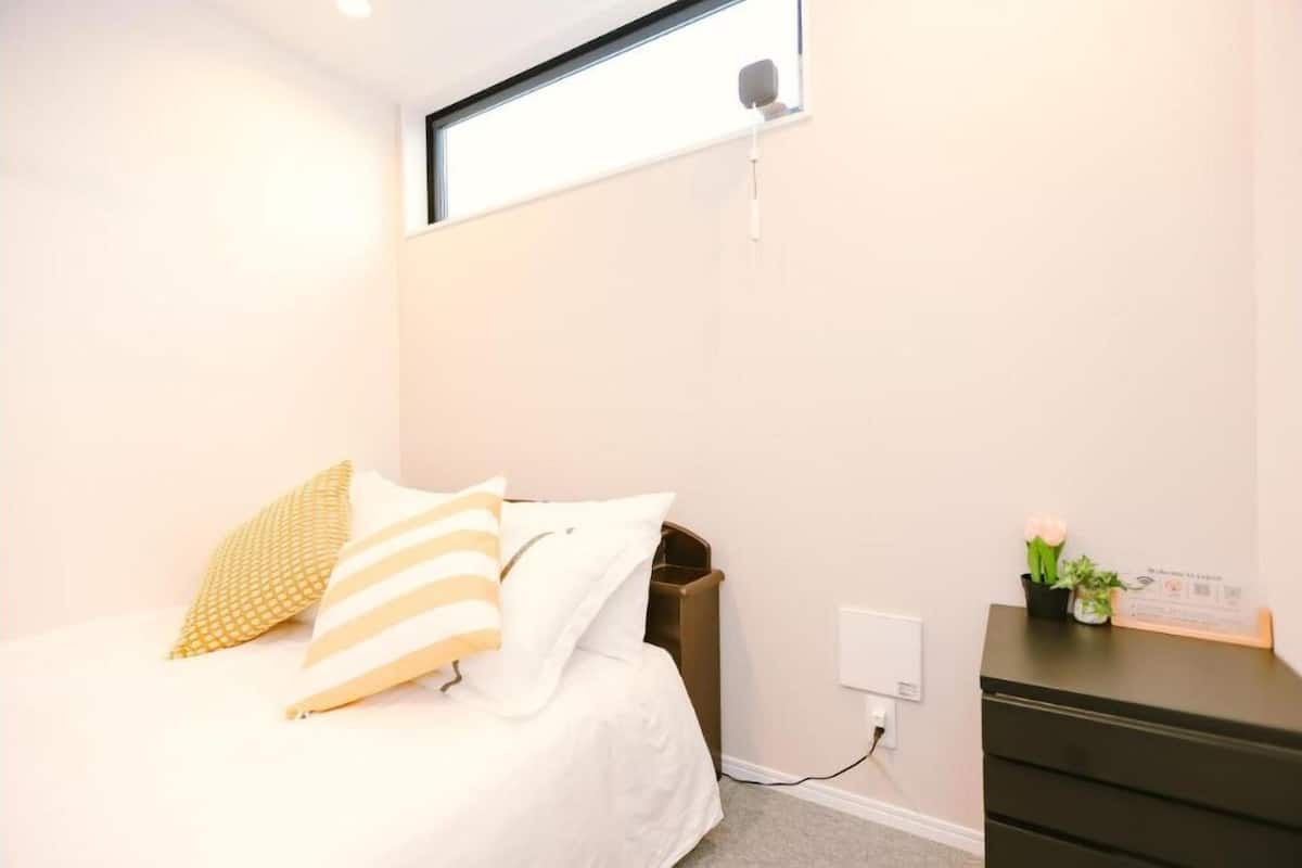 Desk, laptop workspace, blackout curtains, free WiFi