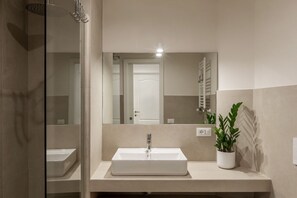 Regadera, secadora de cabello, bidet, toallas 