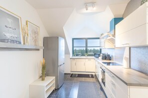 Fridge, oven, stovetop, cookware/dishes/utensils - Oasis of peace in a natural health resort (Mayen)