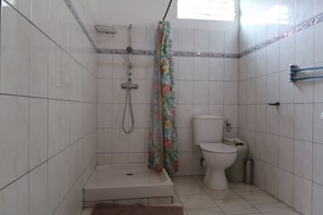 Dusche, HandtĂŒcher, Toilettenpapier