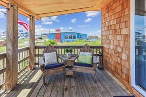 Outdoor dining - KD2203- Oceanfront-4 Bedrooms, 2 Baths, Saturday Check-in, Hot Tub (KILL DEVIL HILLS)