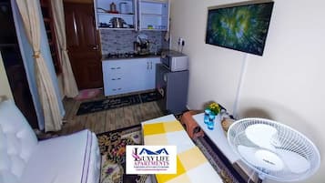 Classic Studio, City View | Living area | 32-inch Smart TV with digital channels
