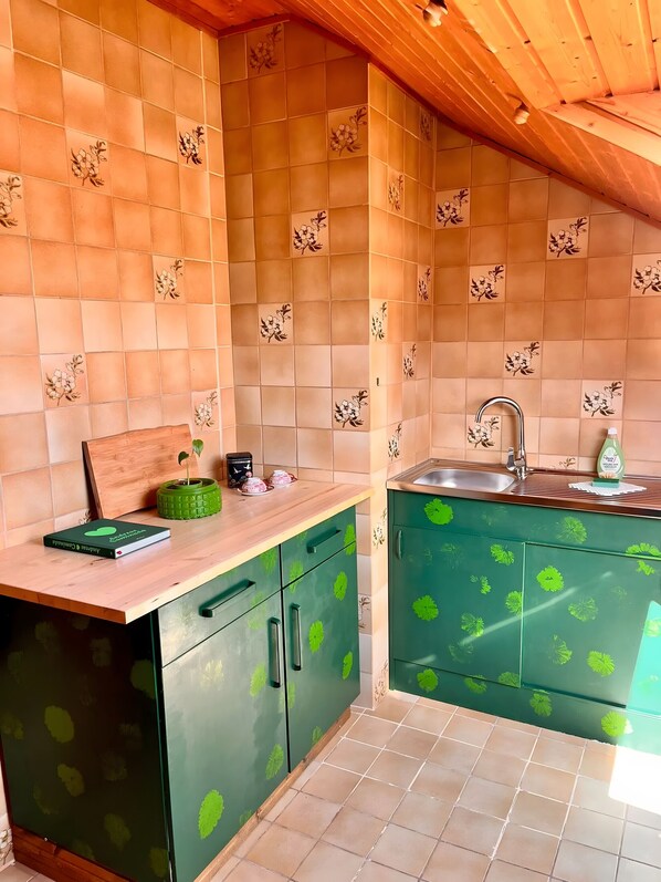 Réfrigérateur, four, plaque de cuisson, cafetière/bouilloire