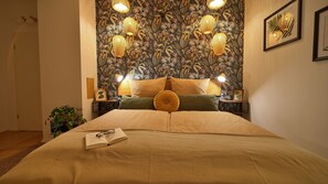 1 bedroom, desk, iron/ironing board, travel cot