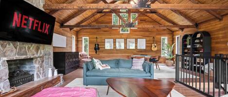 Fireplace, table tennis