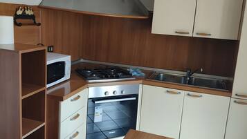Kühlschrank, Mikrowelle, Ofen, Herdplatte