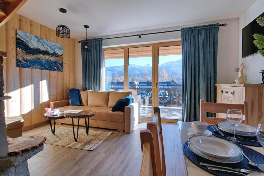 Chalet Deluxe, terrasse, vue montagne (Domek 1 - Lilija) | Salle de séjour | Télévision à écran plat