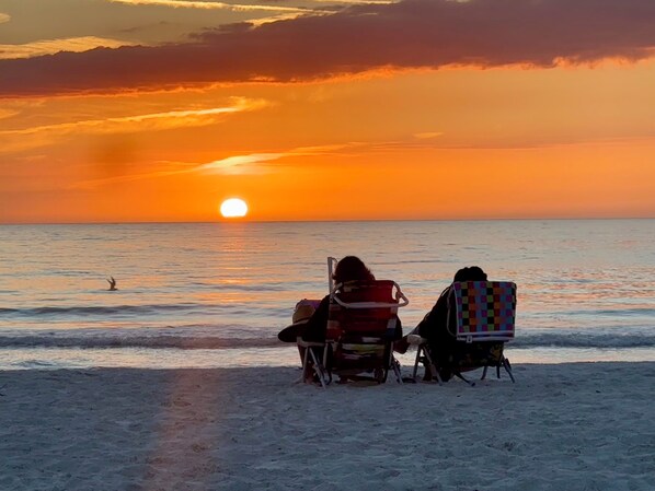 Sun-loungers, beach towels