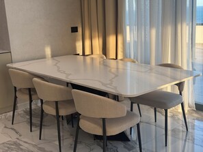 Apartment, 3 Bedrooms, Accessible, Smoking | Dining - Day Lux 57 - Luxury Penthouse (Sarandë)