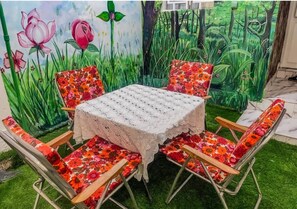 Apartment, 1 Schlafzimmer, barrierefrei, Raucher | Speisen im Freien