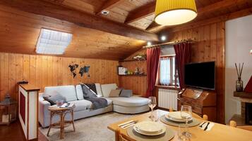 Fernseher, Kamin
