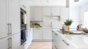 Fridge, oven, stovetop, dishwasher