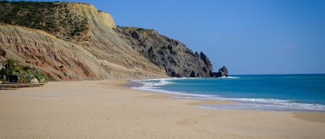 在海灘附近
