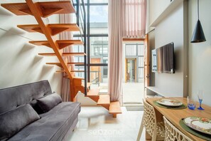 Apartment | Living area - Lofts completos e modernos em Jaguaruna a 50m da Praia - PLO (Jaguaruna)