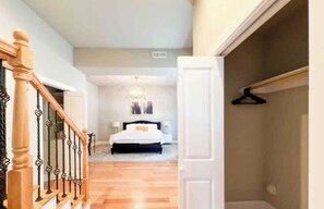 4 bedrooms, desk, iron/ironing board, travel cot