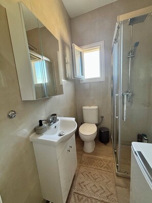 シャワー、ヘアドライヤー、タオル、石鹸