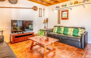 TV, fireplace, stereo - Holiday Home 'Can Andreuet' with Private Pool, Wi-Fi and Air Conditioning in Ibiza (Sant Carles de Peralta)