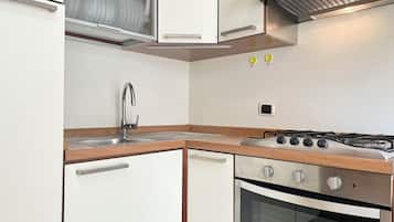 Fridge, oven, stovetop, cookware/dishes/utensils