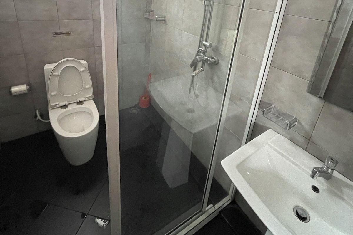 Free toiletries, hair dryer, bidet, towels