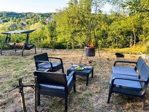 Comfort Villa, Garden View | Living area | LCD TV, fireplace