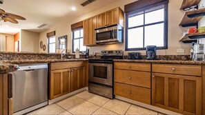 Microwave, oven, stovetop, dishwasher