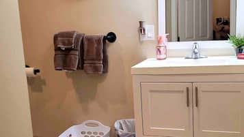 Hair dryer, towels