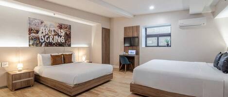 2 عدّة غرف نوم ومكتب ومكواة/لوح كي وواي فاي