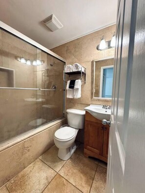 Hair dryer, towels