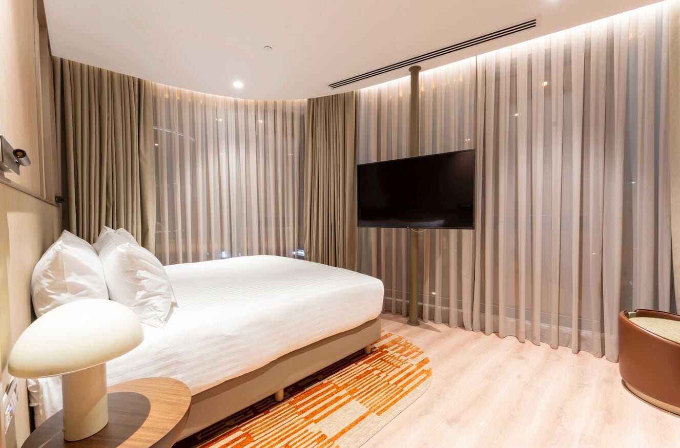 Apartment, 1 Bedroom, City View | In-room safe, desk, blackout drapes, soundproofing