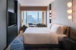 Suíte executiva, 1 cama King, vista para a baía, no andar executivo | Roupas de cama premium, frigobar, ferros/tábuas de passar roupa