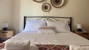 1 bedroom, iron/ironing board, bed sheets