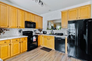 Microwave, oven, stovetop, dishwasher