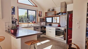Fridge, microwave, dishwasher, toaster