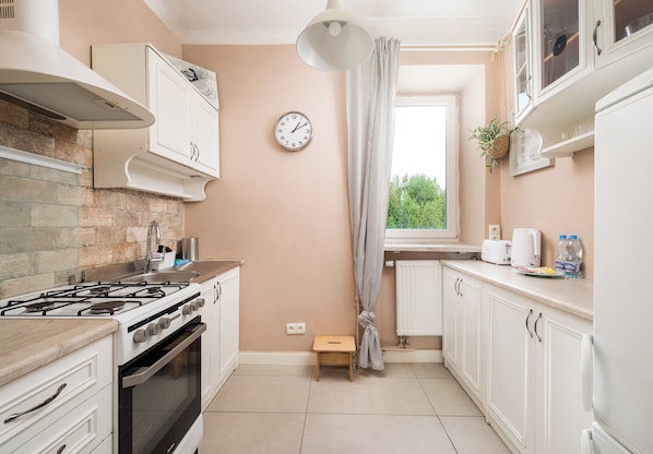 Fridge, stovetop, toaster
