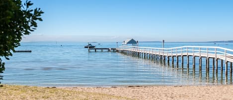 Beach nearby, sun loungers
